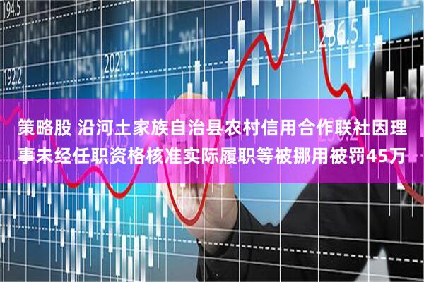 策略股 沿河土家族自治县农村信用合作联社因理事未经任职资格核准实际履职等被挪用被罚45万